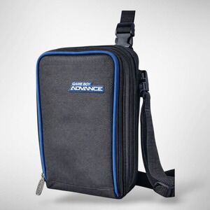 Nintendo Game Boy Advance Carry Case Bag Black Blue Trim Adjustable Strap